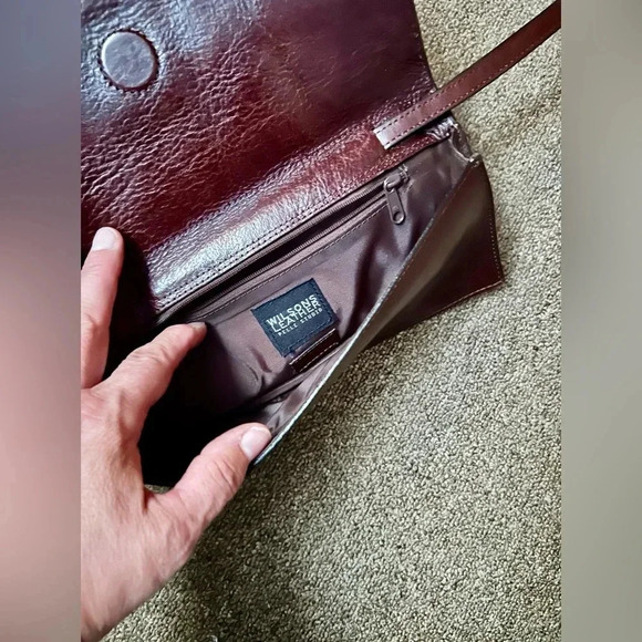 Wilson’s Leather weaved clutch wristlet mahogany mint #005 - Picture 5 of 6